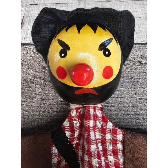 Vintage German Dr Rolf Ottmuller Hamberg hand PUPPET Wood Head Handmade Homespun - Picture 7 of 12